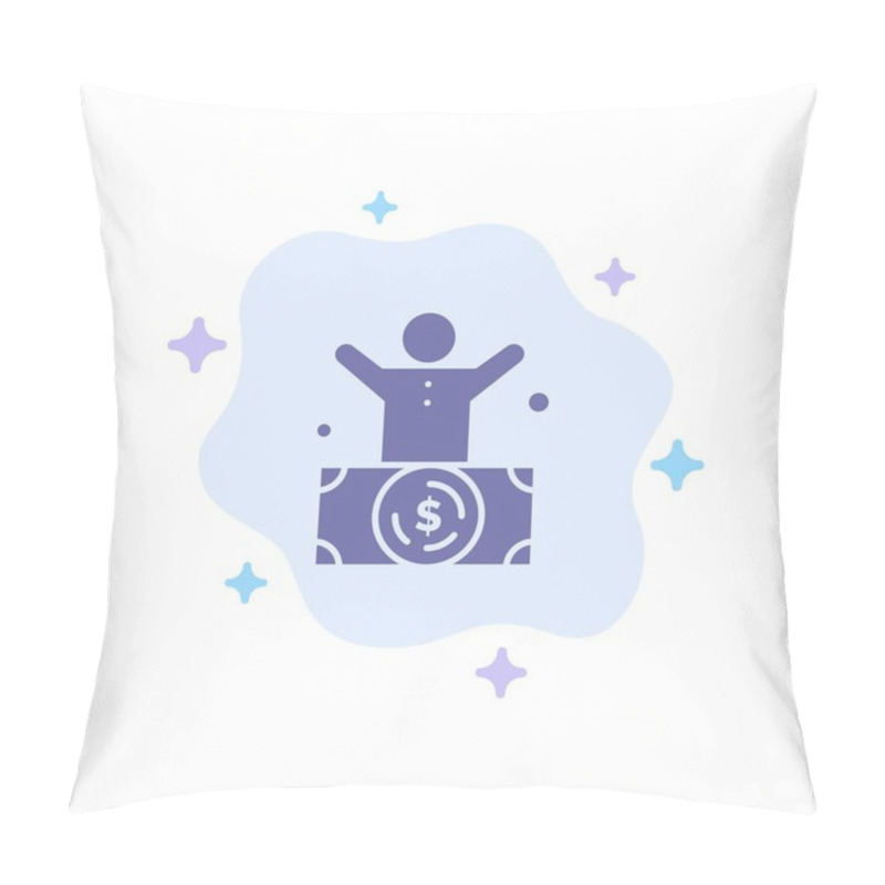 Personality  Billionaire, Man, Millionaire, Person, Rich Blue Icon On Abstrac Pillow Covers