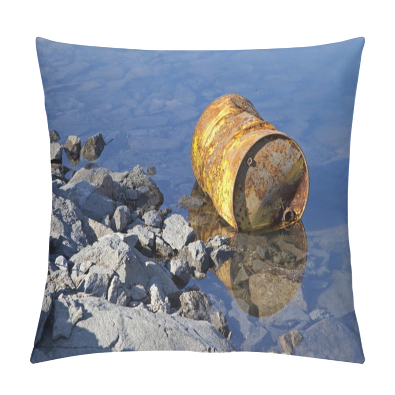 Personality  Oil Barrel On Water Basin Liptovska Mara Pillow Covers