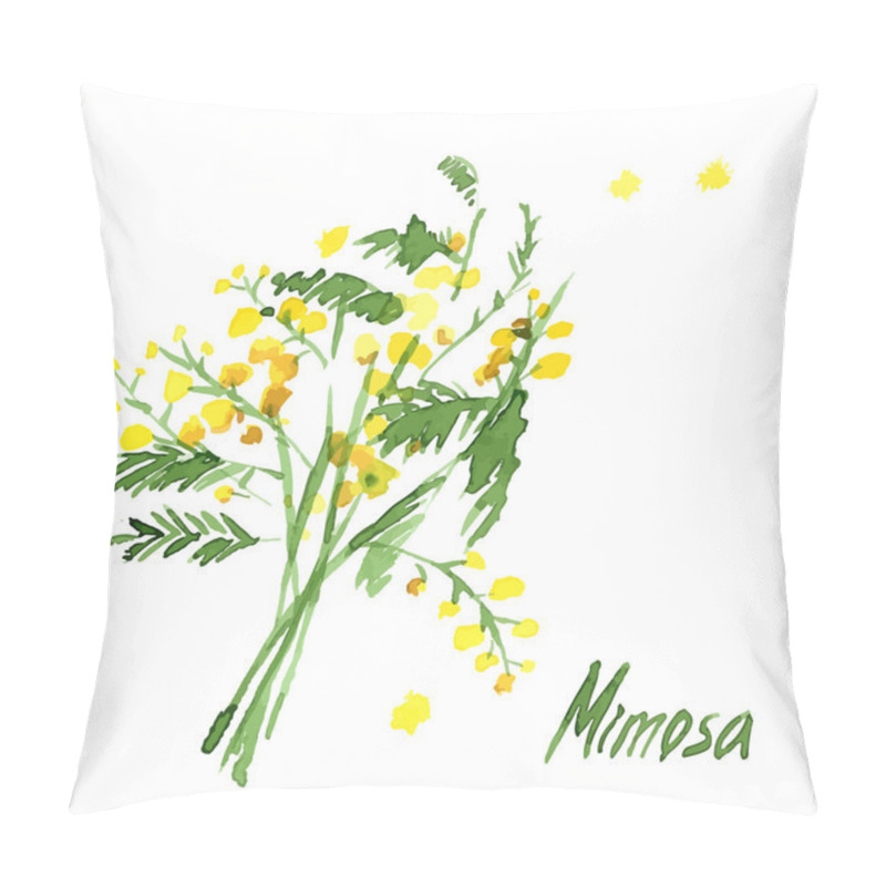 Personality  Hand-Drawn Mimosa Pillow Covers