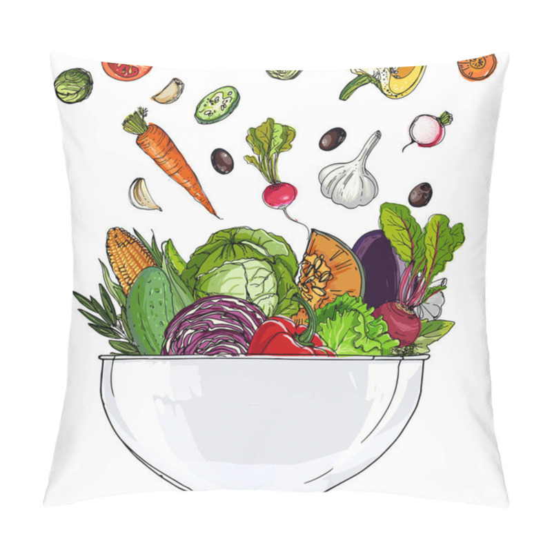 Personality  Vegetables In A Bowl Pillow Covers