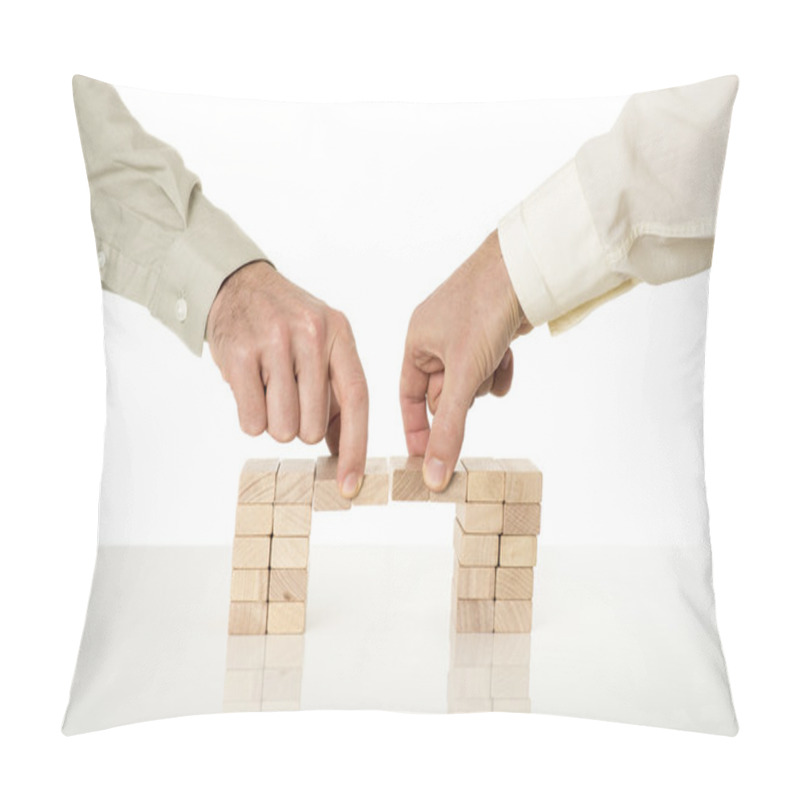 Personality  Conceptual Image Of Business Merger And Cooperation Pillow Covers