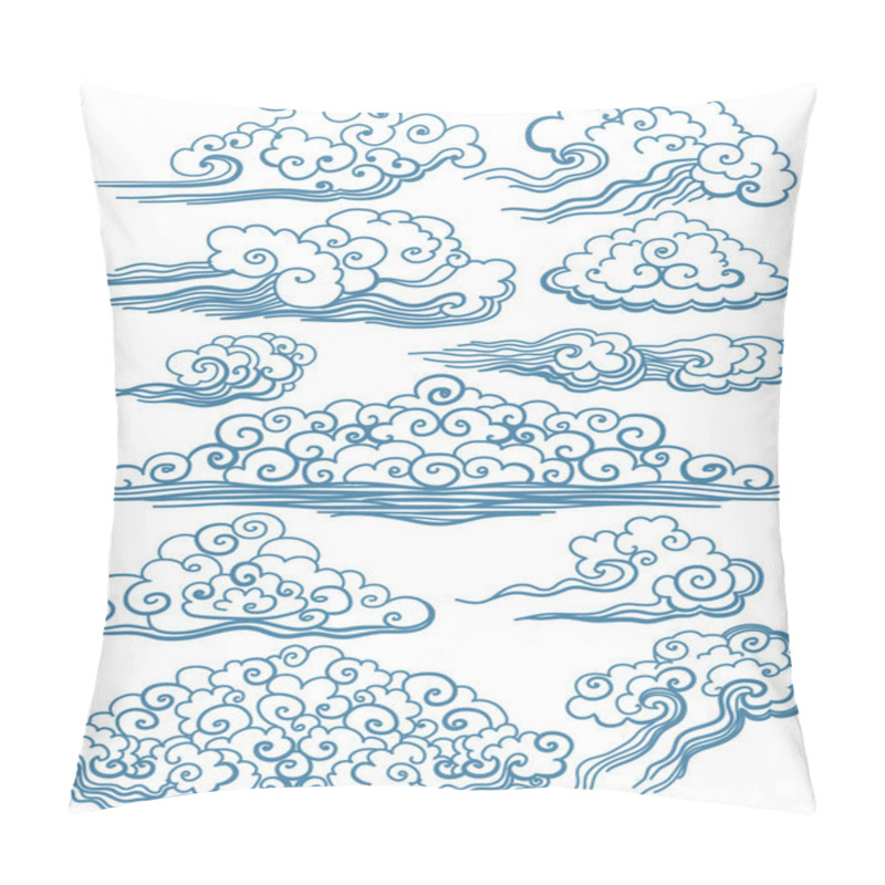 Personality  Vector Set Of Isolated Clouds Pillow Covers