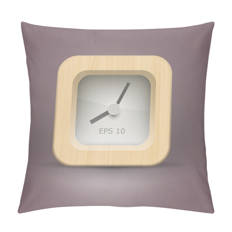 Personality  Clock Icon Button, Vector Illustration  Pillow Covers