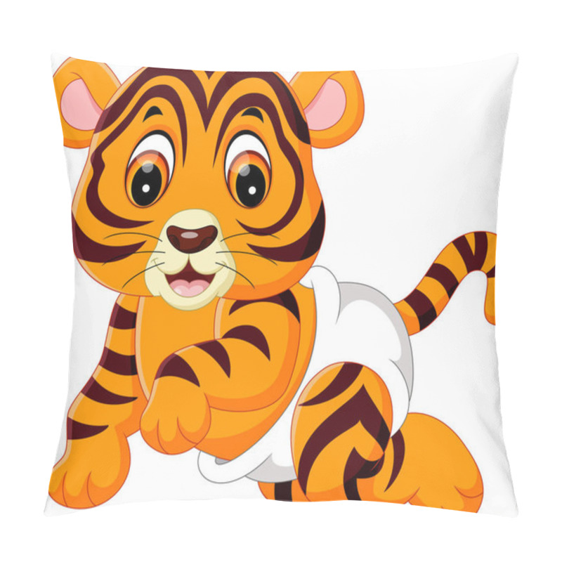 Personality  Illustration Of Cute Baby Tiger Pillow Covers