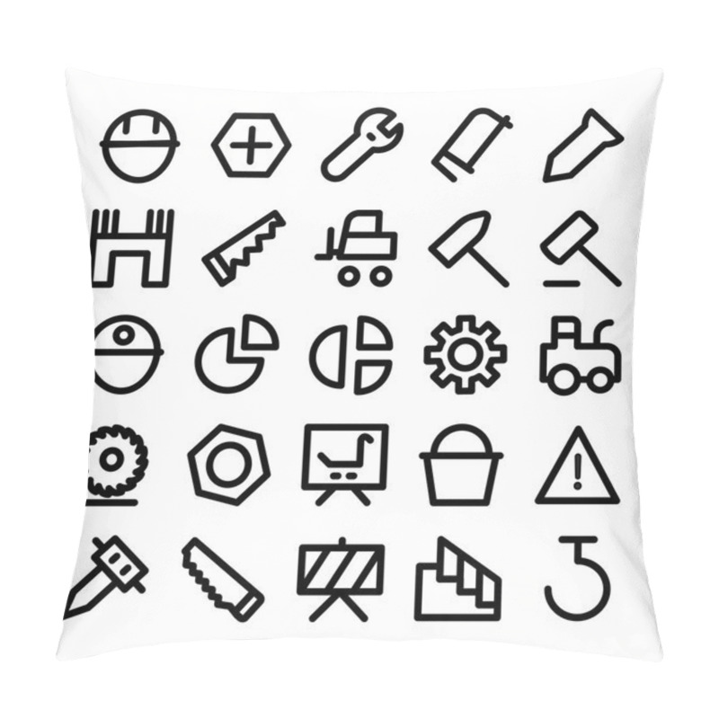 Personality  Construction Vector Icons 11 Pillow Covers