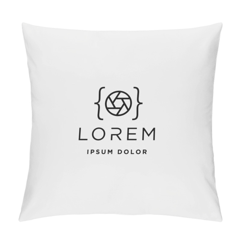 Personality  Photo Code Logo Design Camera Coding Simple Line Pillow Covers