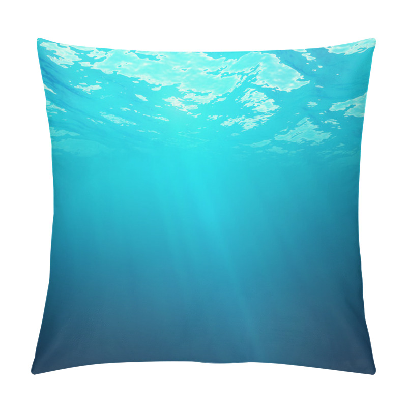 Personality  Underwater View Of The Sea Surface With Light Rays. 3d Illustration Pillow Covers