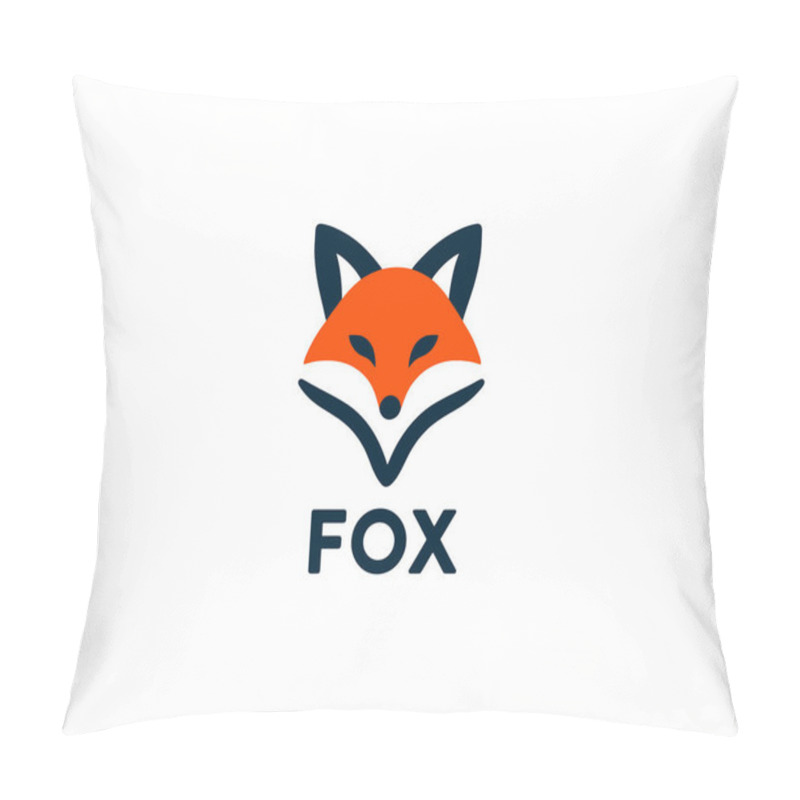 Personality  Fox Logo Design Icon Symbol Vector Illustration Pillow Covers