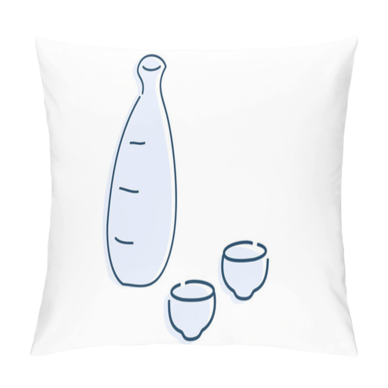 Personality  Image Illustration Of Two People Drinking Sake Pillow Covers