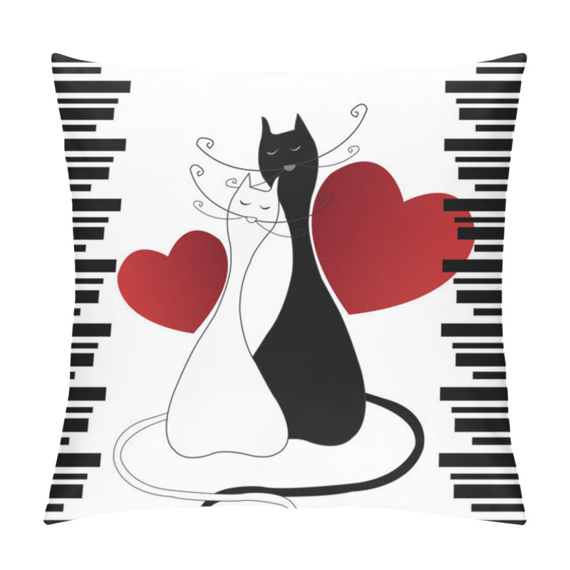 Personality  TWO ENAMOURED CATS Pillow Covers