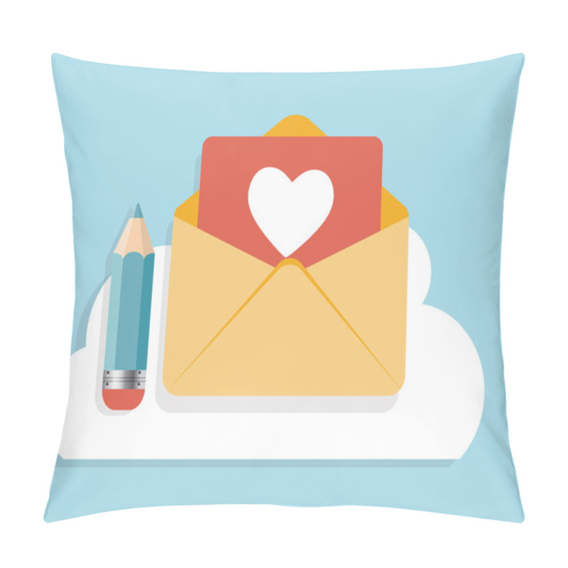 Personality  Flat Design Concept Email  Icon Vector Illustration Pillow Covers