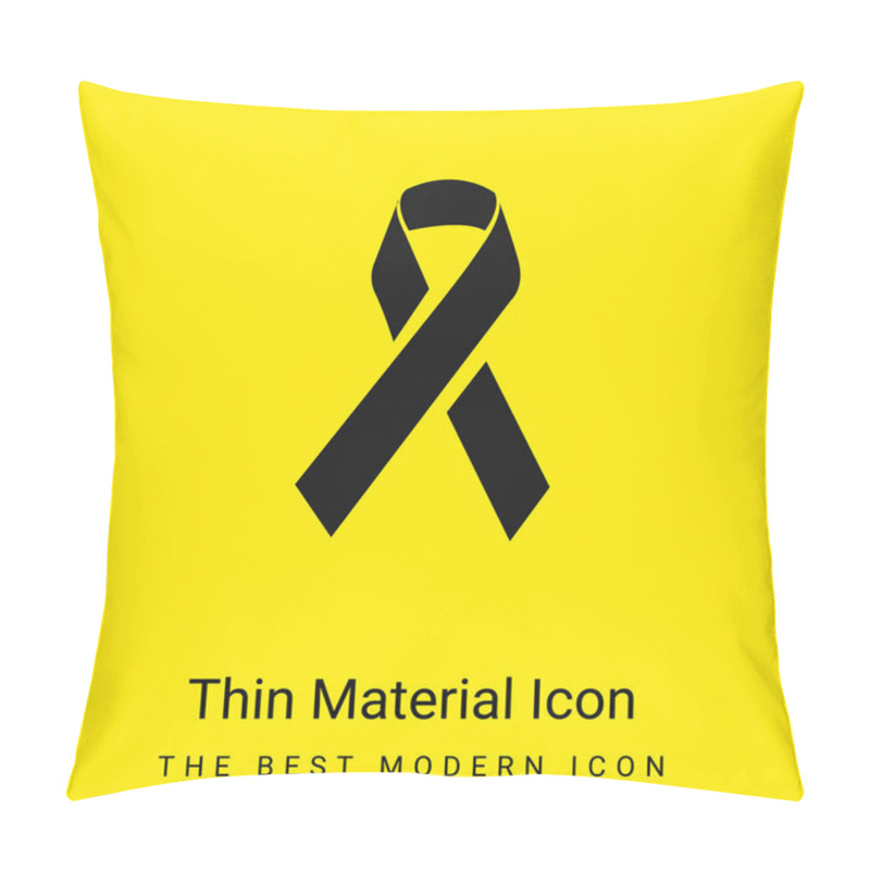 Personality  Awareness Ribbon Minimal Bright Yellow Material Icon Pillow Covers