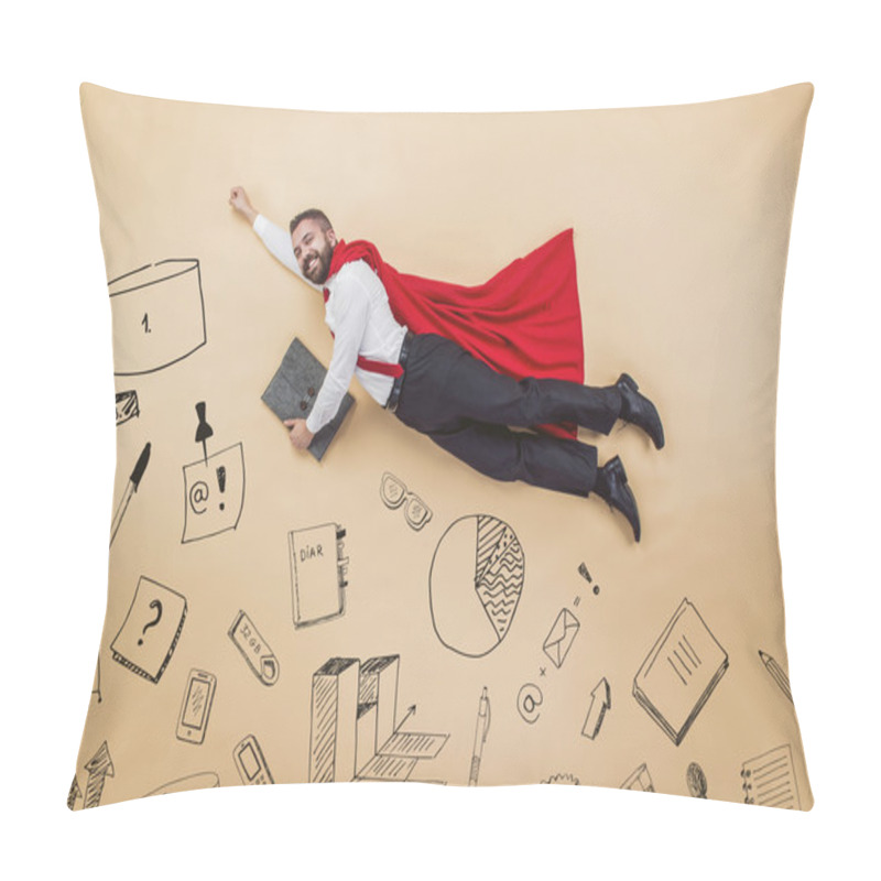 Personality  Super Manager Wearing A Red Cloak Pillow Covers