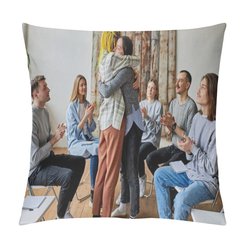 Personality  Rehab Group Meeting, Anonymous Alcoholics Pillow Covers