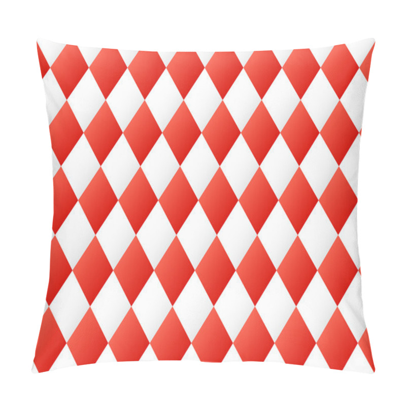 Personality  Seamless Diamond Pattern In Red And White  Pillow Covers