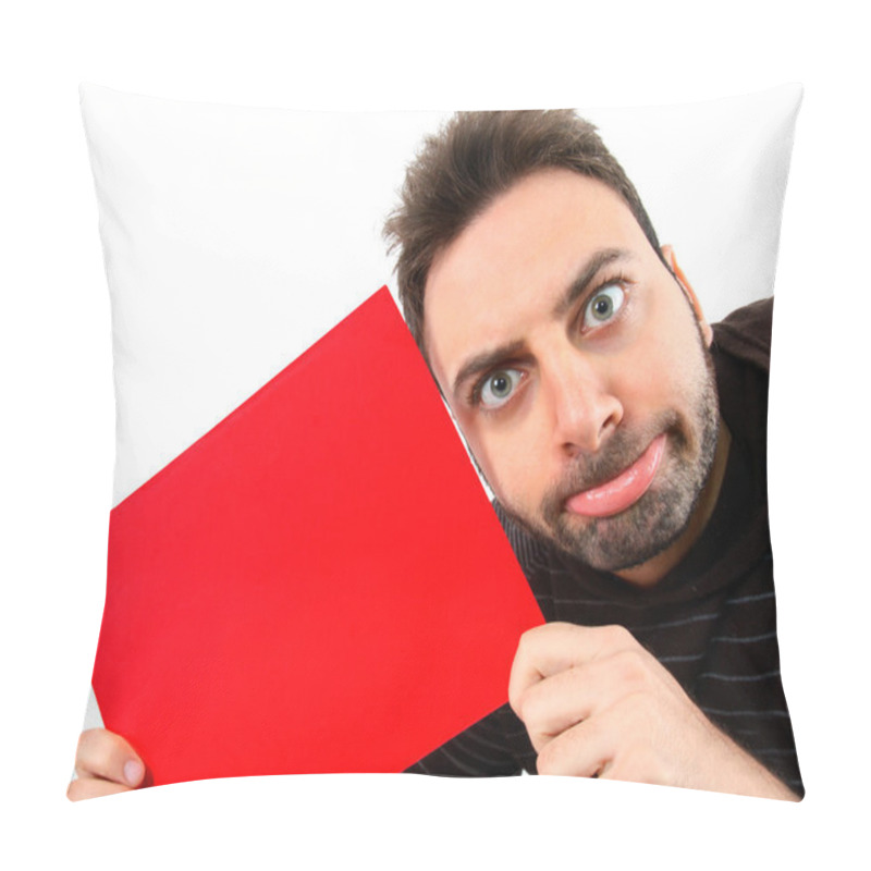 Personality  Young Man With Funny Expression Pillow Covers