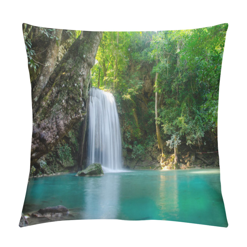 Personality  Waterfall In Deep Forest  , Thailand  Nature Background  Pillow Covers