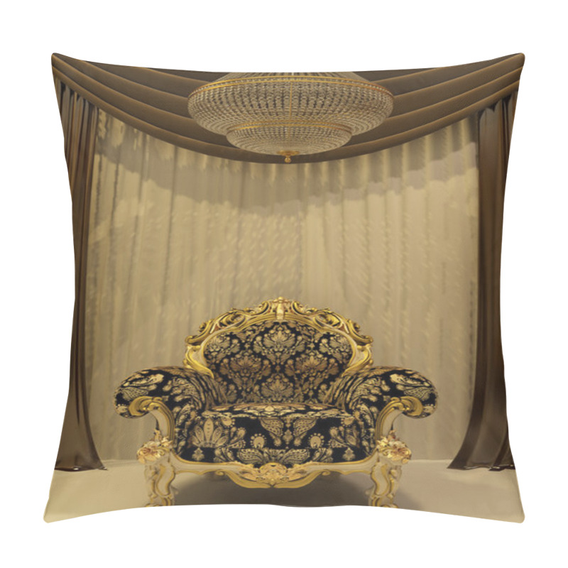 Personality  Royal Armchair With Curtain In Luxury Interior Pillow Covers