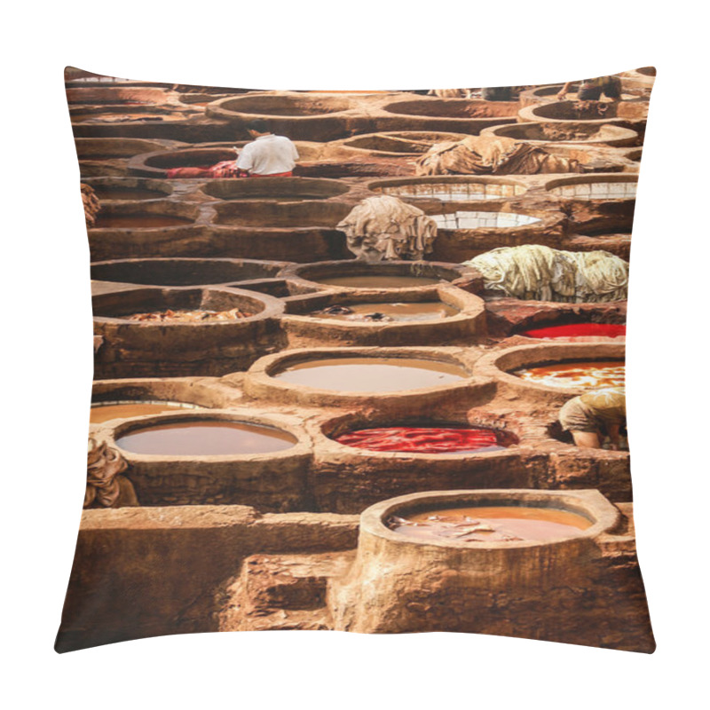 Personality  Tanneries Of Fes, Morocco, Africa Old Tanks Of The Fez's Tanneri Pillow Covers