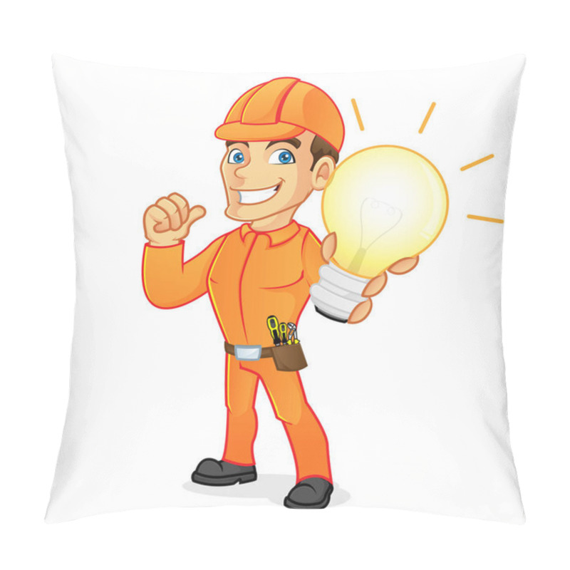 Personality  Electrician Holding Light Bulb Pillow Covers