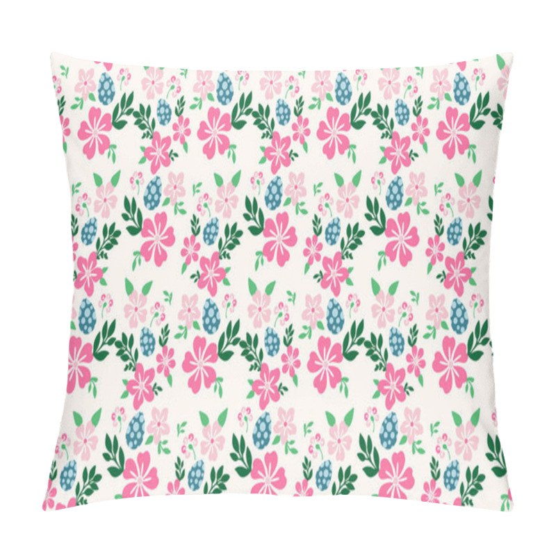 Personality  Easter Egg Design Pattern Background, With Beautiful Of Leaf And Rose Flower Design. Collection Pillow Covers