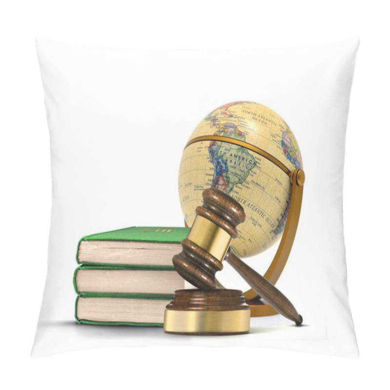 Personality  Books Of Law With Gavel And Antique Globe Pillow Covers