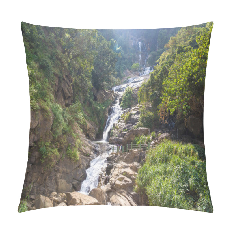 Personality  Rawana Waterfall In A Sunny Day In Sri Lanka Pillow Covers