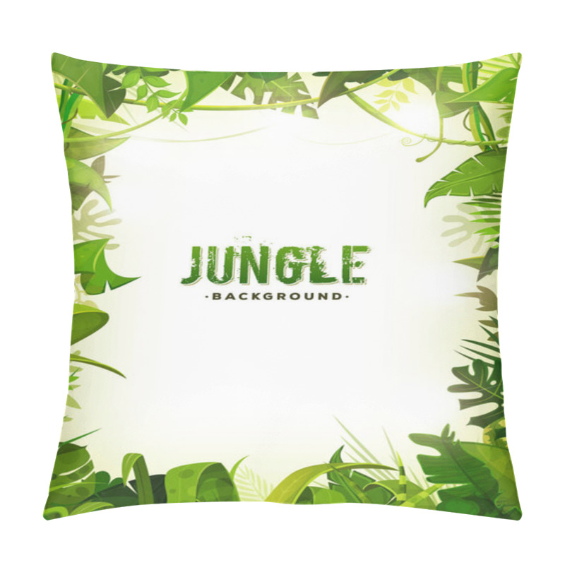 Personality  Jungle Frame With Ornaments Made With Leaves And Foliage Of Tropical Plants And Trees Pillow Covers