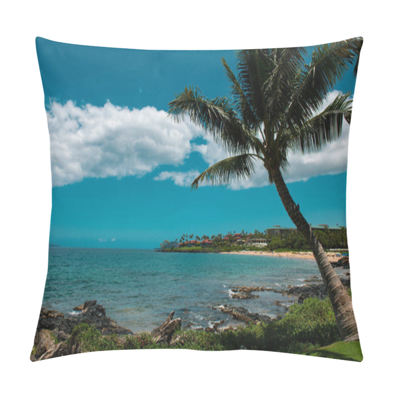 Personality  Landscape Tranquil Beach. Hawaii Background, Tropical Hawaiian Paradise Pillow Covers