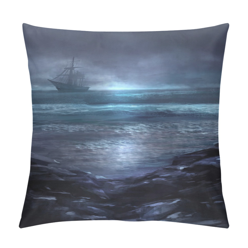 Personality  Cursed Flying Dutchman Ghost Ship Artwork. Pillow Covers