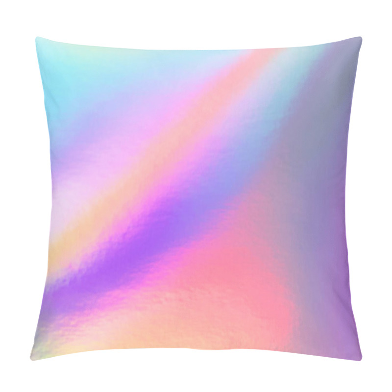 Personality  Abstract Trendy Rainbow Holographic Background In 80s Style. Blurred Texture In Violet, Pink And Mint Bright Neon Colors. Pillow Covers