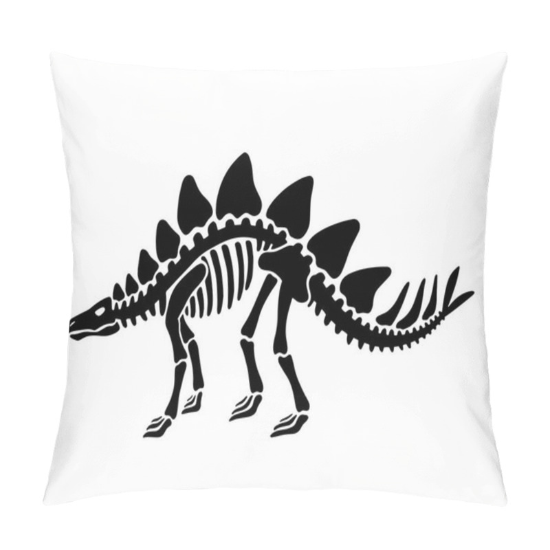 Personality  Dinosaur Stegosaurus Skeleton. Vector Illustration.  Pillow Covers