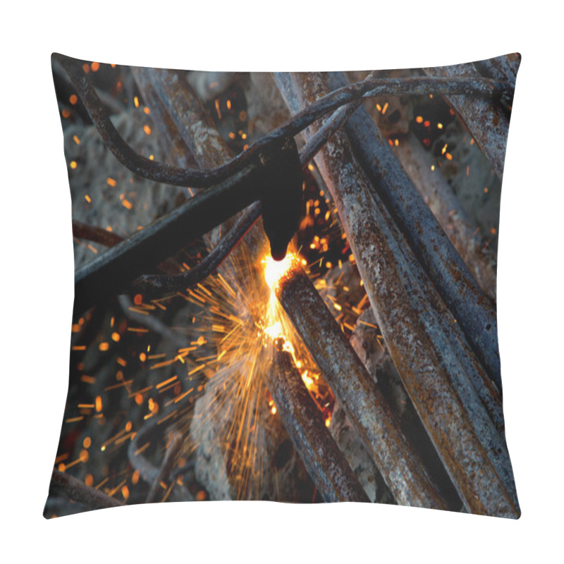 Personality  Cutting Of Steel Pipes With Acetylene Torch Pillow Covers