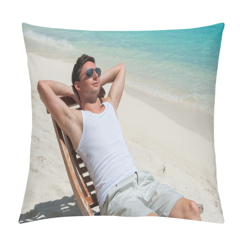 Personality  Man In Chair Sunbathing Pillow Covers