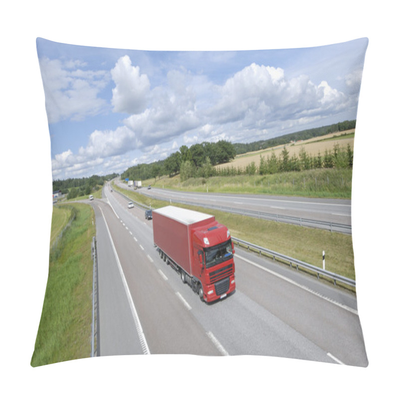 Personality  Truck Transport On Highway Pillow Covers