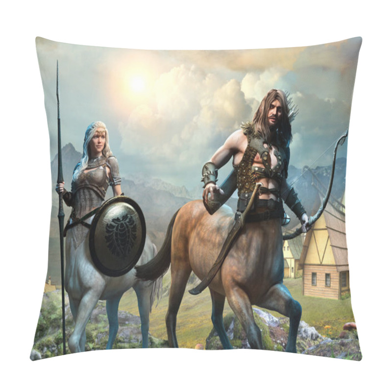 Personality  Centaur Scene 3D Illustration  Pillow Covers