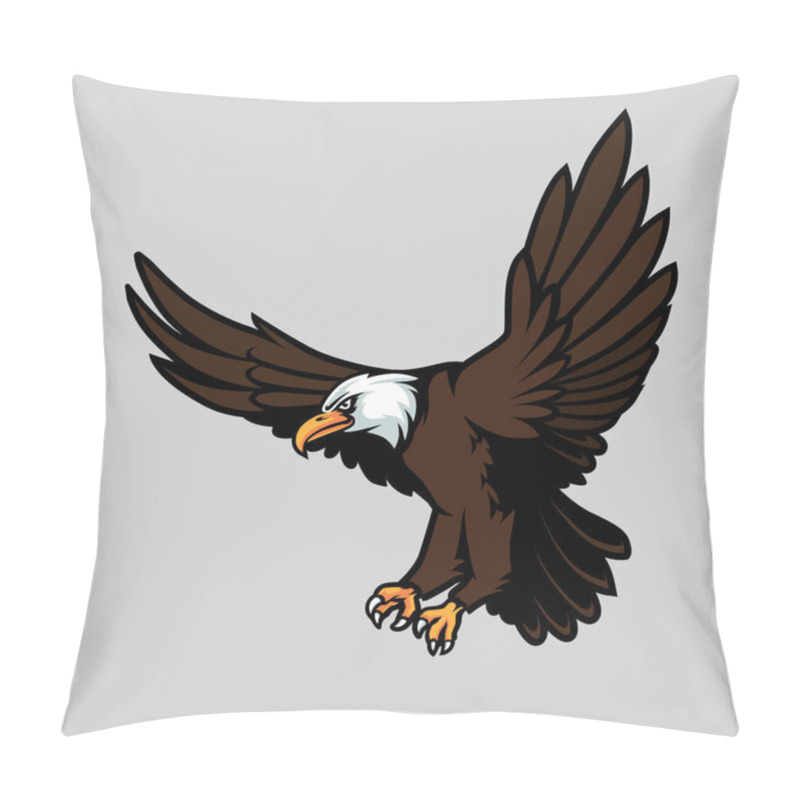 Personality  Bald Eagle Mascot On Isolated Background. Perfect For Sport And Esport Team Logo Badge. Pillow Covers