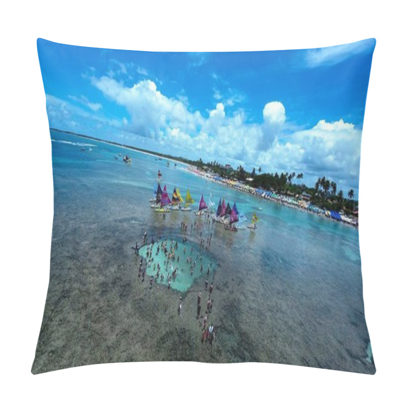 Personality  Nature Pools At Port Of Chickens In Pernambuco Brazil. Coral Reef Bay Water. Nature Landscape. Paradisiac Scenery. Travel Destination. Nature Pools At Port Of Chickens Pernambuco Brazil. Pillow Covers