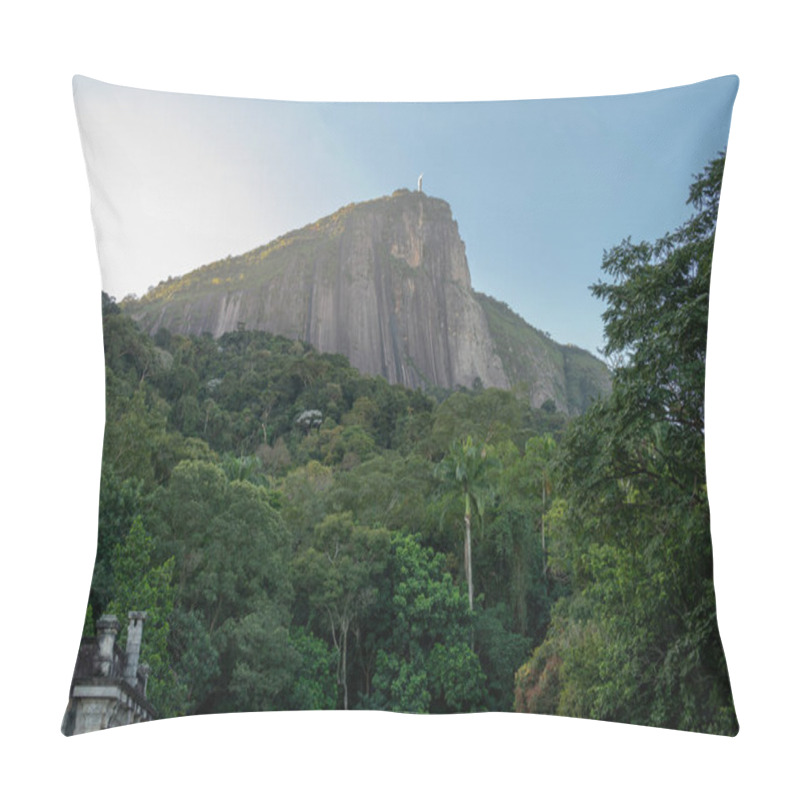 Personality  RIO DE JANEIRO, BRAZIL- AUGUST 3, 2024: A Breathtaking View Of Corcovado Mountain In Rio De Janeiro, Brazil, Covered With Dense Tropical Forest And Topped With The Iconic Christ The Redeemer Statue. The Lush Greenery And Natural Cliffs Create A Seren Pillow Covers