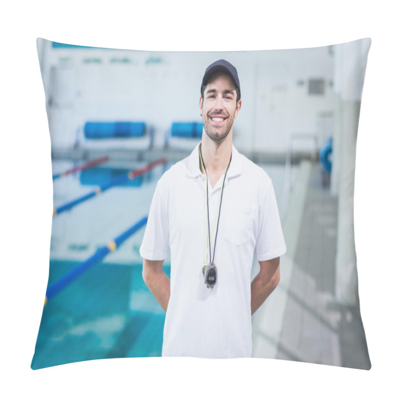 Personality  Handsome Trainer Standing With Hands Pillow Covers