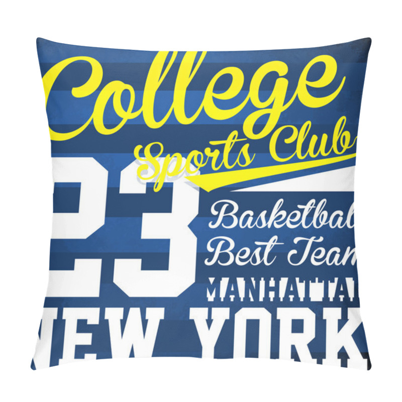 Personality  College Basketball Typography Print Logo; Work Wear Typography;  Pillow Covers