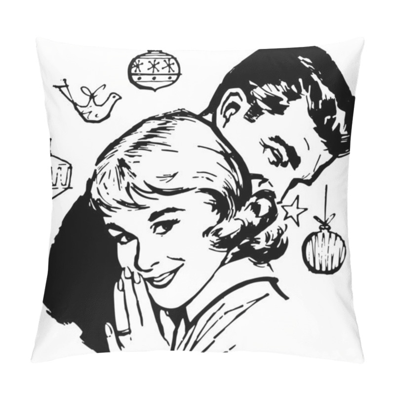 Personality  Retro Christmas Couple Pillow Covers