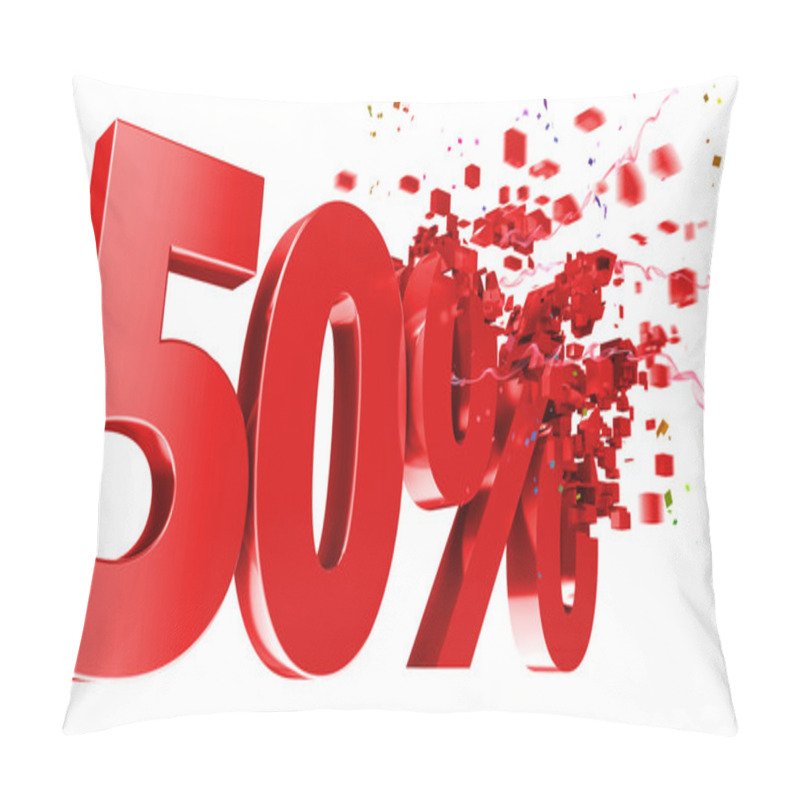 Personality  Explosive 50 Percent Off On White Background Pillow Covers