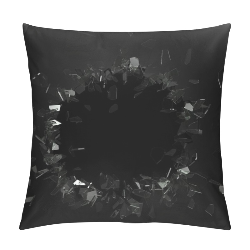 Personality  Broken Glass From The Blow, Shot On A Black Isolated Background Pillow Covers