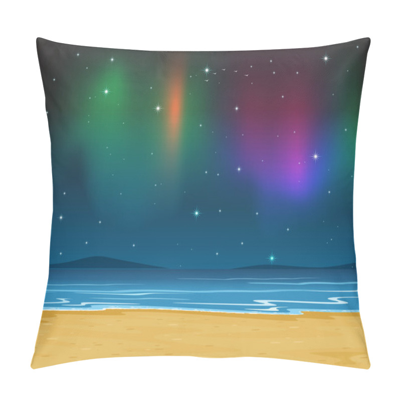 Personality  Sea Shore And Stars In Night Sky Pillow Covers