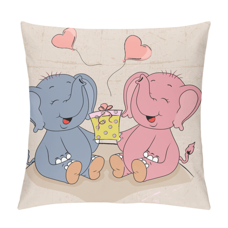 Personality  Cartoon Elephants With Gift Pillow Covers