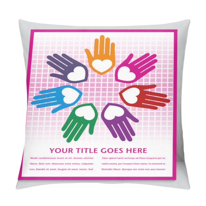 Personality  United Hands Vector. Pillow Covers