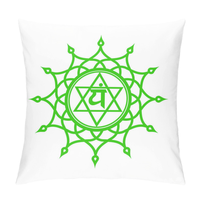 Personality  Circle Mandala Pattern. Anahata Chakra Vector Illustration. Pillow Covers