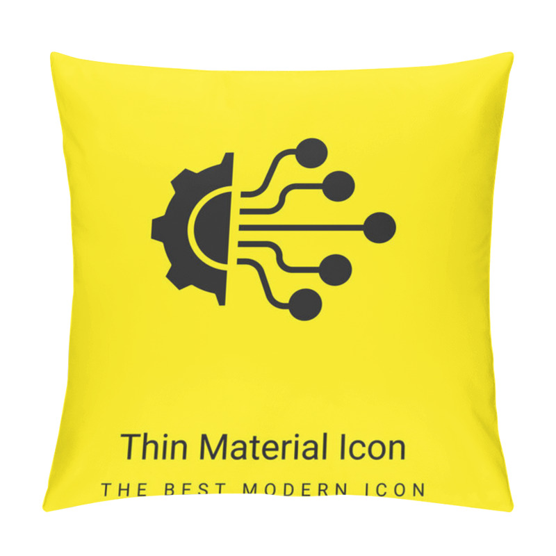 Personality  Artificial Intelligence Minimal Bright Yellow Material Icon Pillow Covers