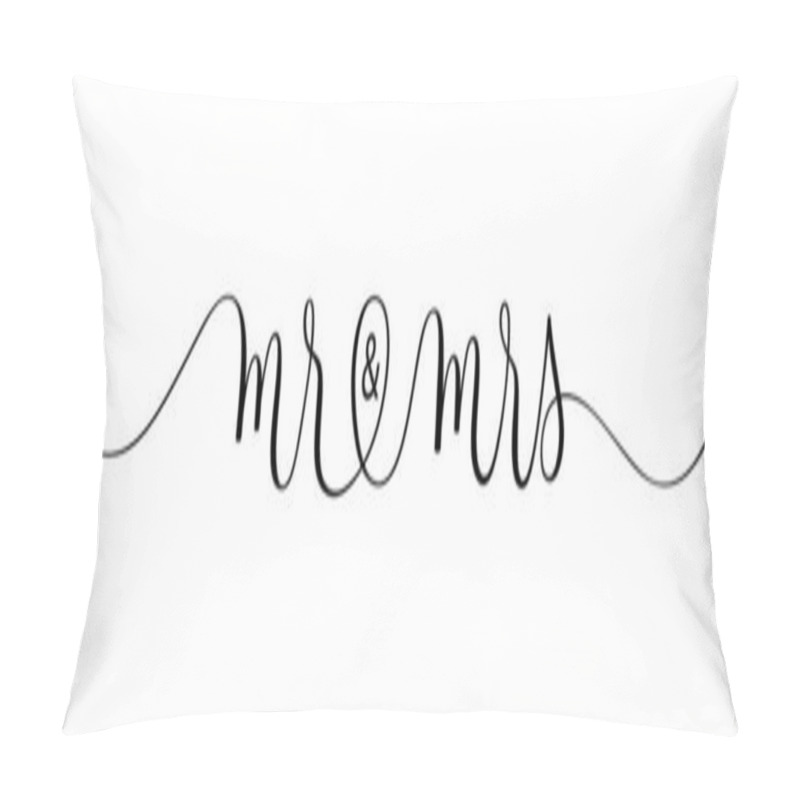 Personality  MR & MRS Black Vector Brush Calligraphy Banner Pillow Covers